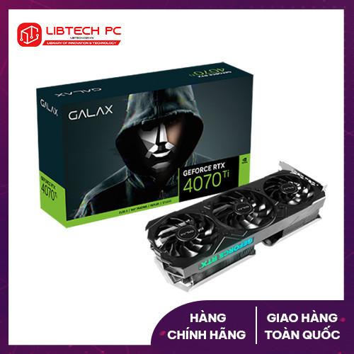 Card màn hình Galax D46T Black GeForce RTX4070Ti EX (1-Click OC) 12GB GDDR6X 47IOM7MD7AEG