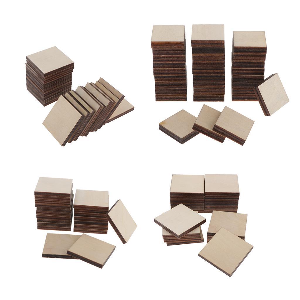 Square Unfinished Wood Pieces Blank Plaque DIY Craft