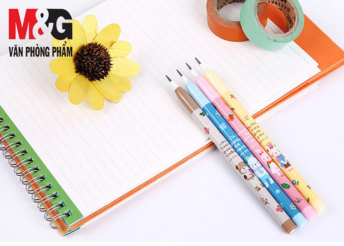 Bút chì khúc M&G AMPQ1602 thân có hình Mèo, Thỏ, Gấu
