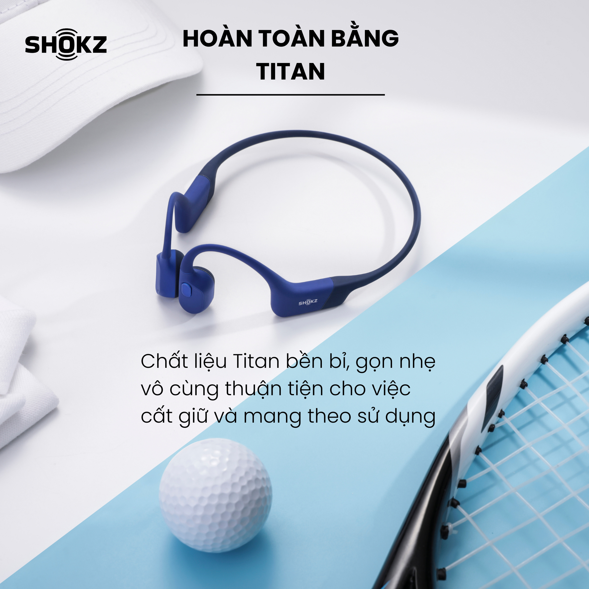 Tai Nghe Bluetooth Thể Thao Dẫn Truyền Âm Thanh Qua Xương SHOKZ OPEN RUN MINI S803 - Hàng Chính Hãng