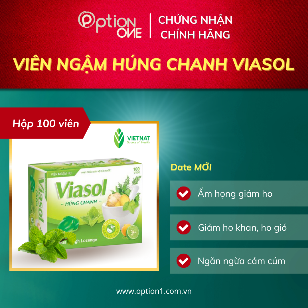 Kẹo ngậm gừng Vietnat 100 viên - Viasol quế 100 viên - Viasol húng chanh 100 viên giảm ho ấm họng