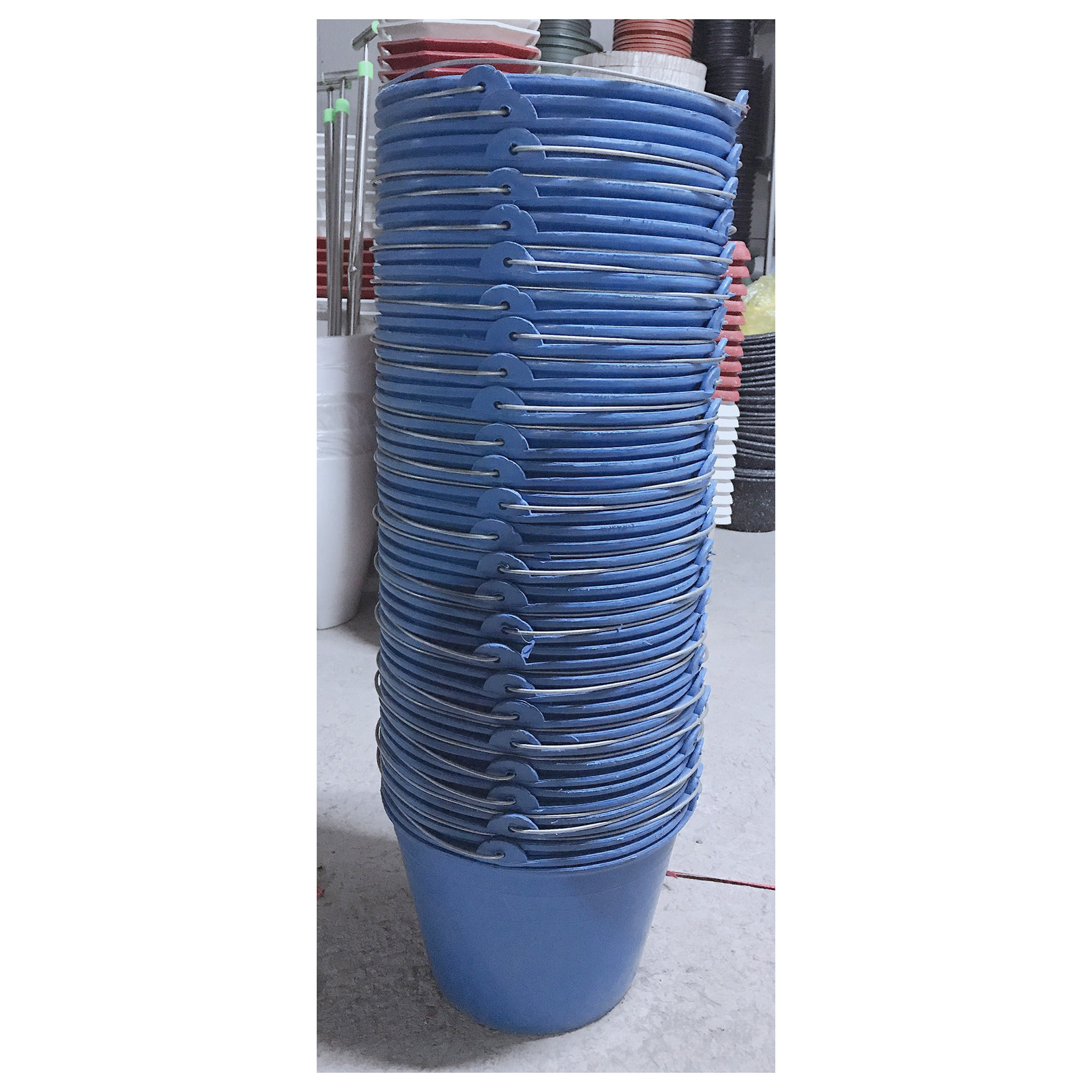 50 Xô nhựa Xanh Lam - Xô Nhựa Đựng Nước, Tưới Cây, Xách Hồ, Xách Vữa, Đựng Đồ, Có Quai Xách, Kích Thước 28x18Cm