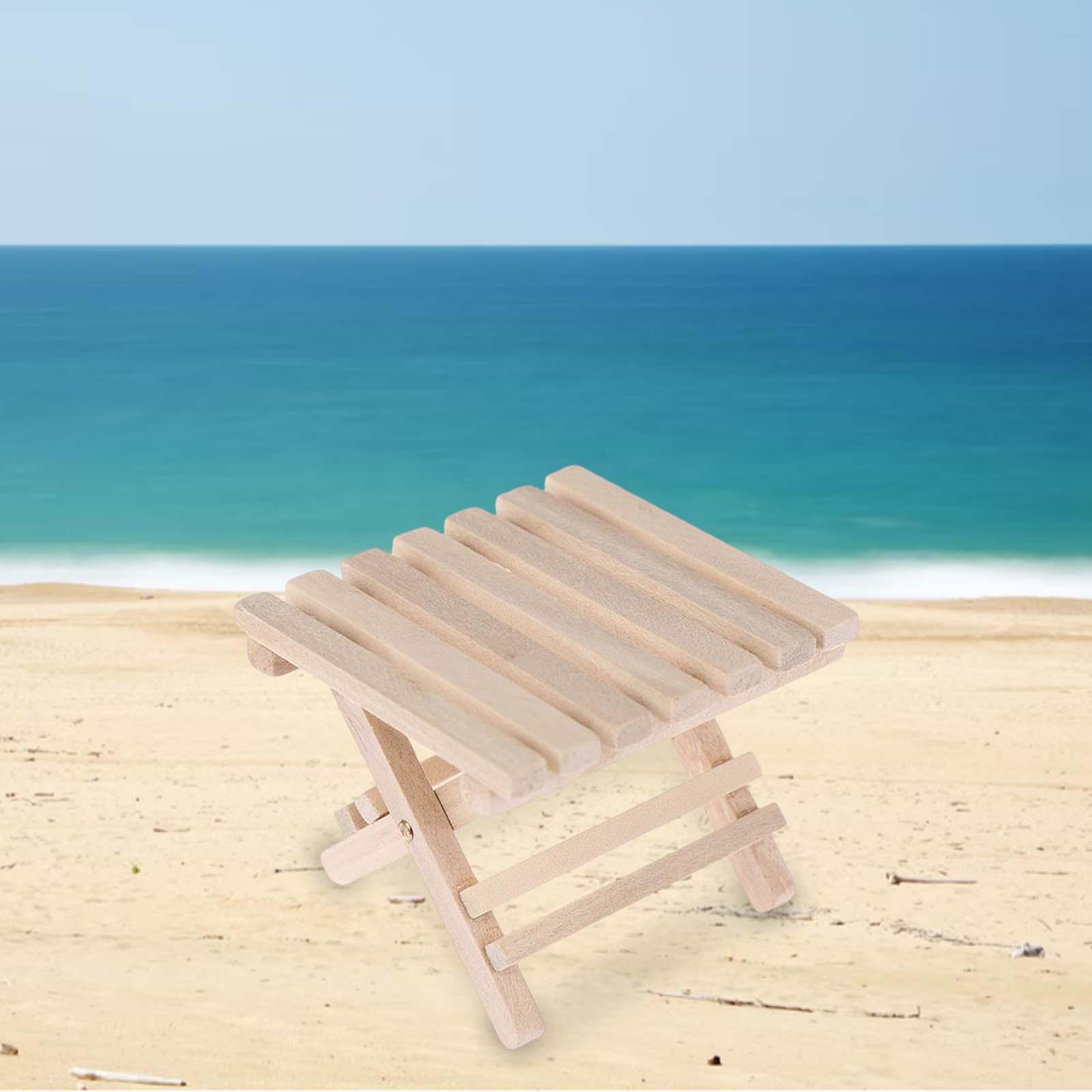 Folding Miniature Beach Table Dollhouse Decoration for Balcony Beach Decoration
