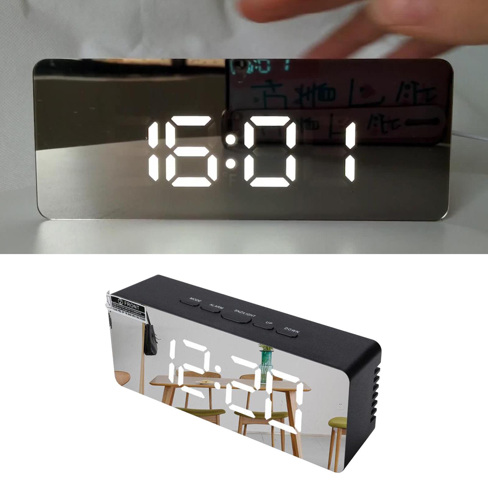 Alarm Clock Digital LED Display Mirror Clock