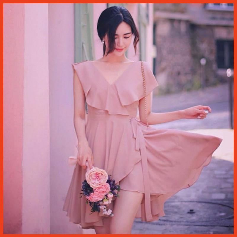 Đầm Suông Ngắn Hồng Đậm