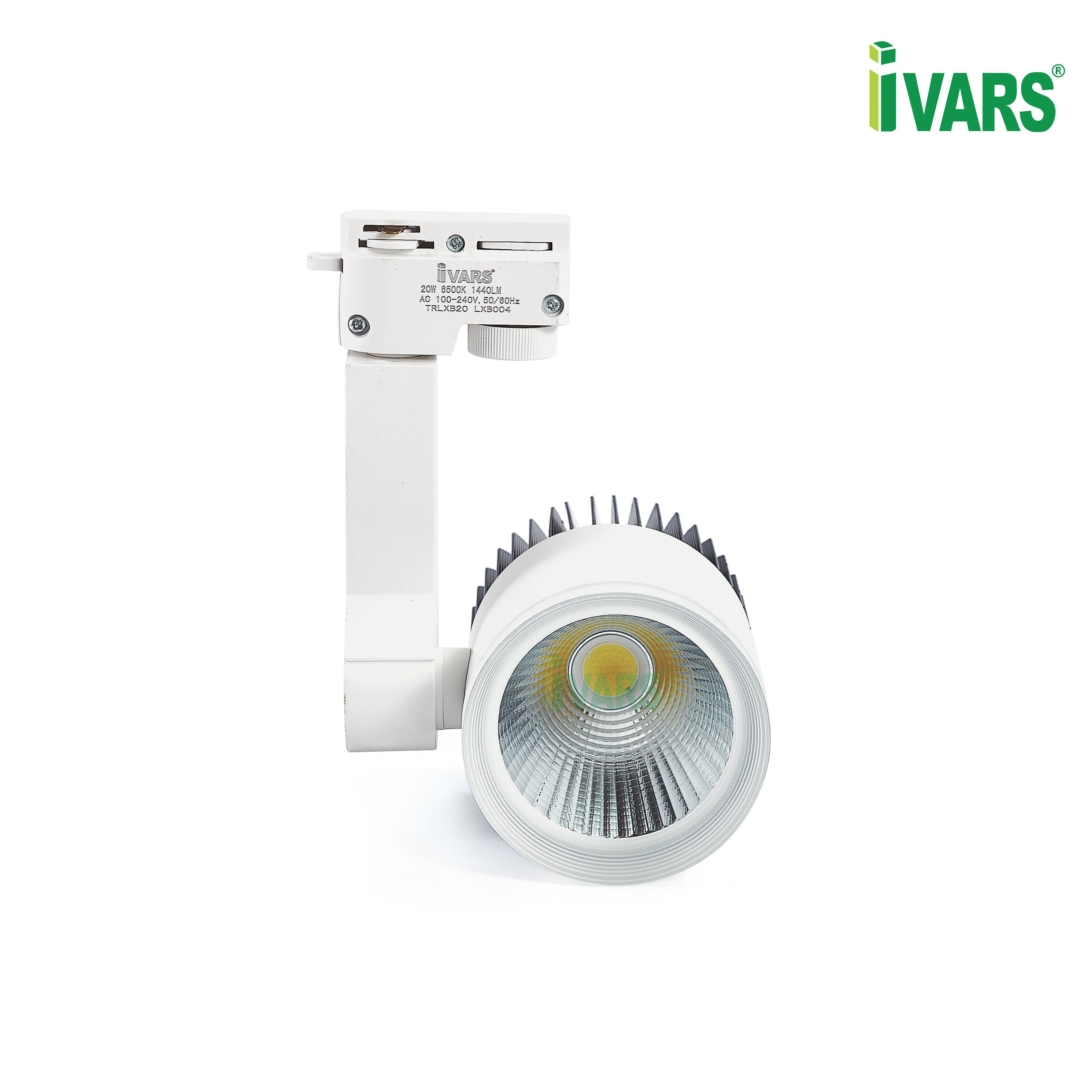 Đèn LED COB rọi chiếu điểm IVARS - công suất 20W - Thân Trắng Đuôi Đen (New model) - Ánh Sáng Trắng