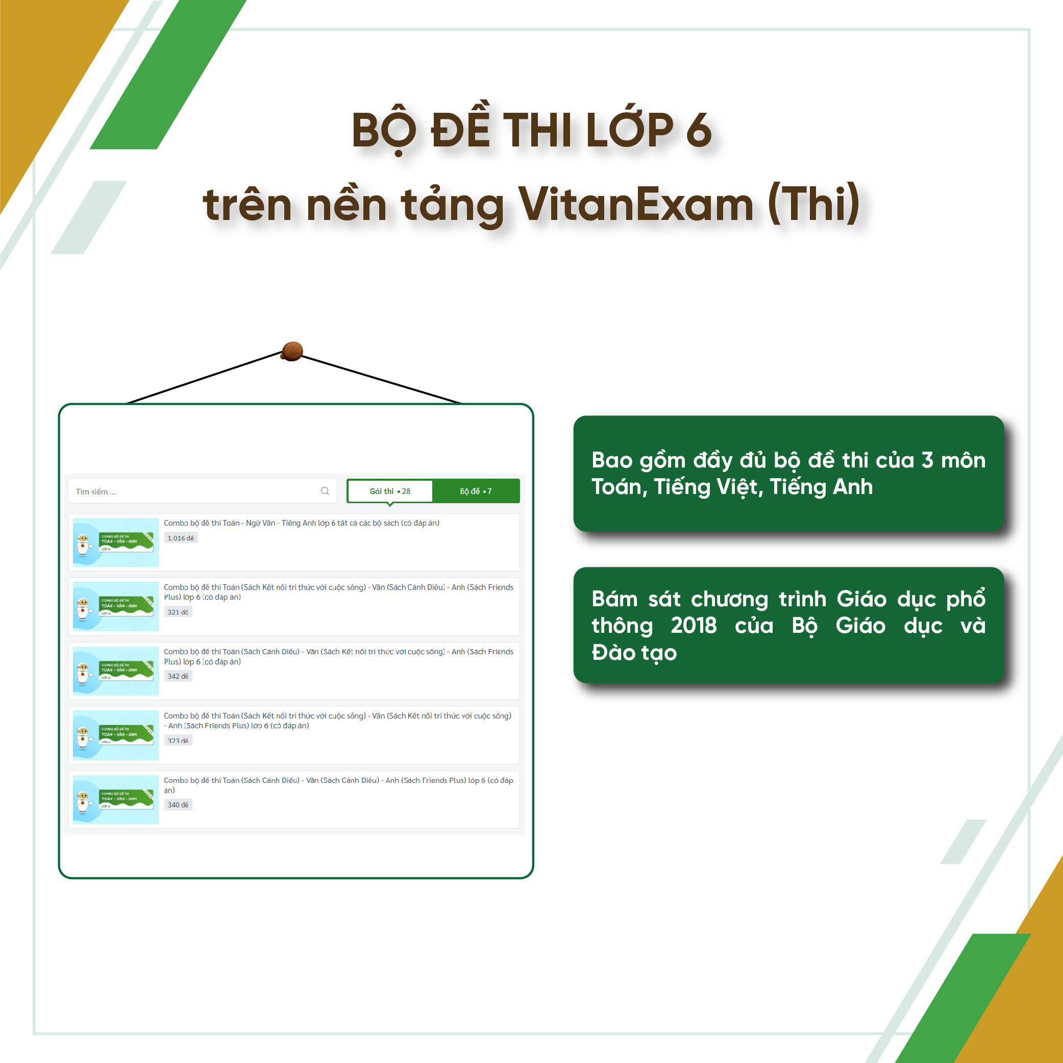 Bộ công cụ Học - Thi - Hướng nghiệp lớp 6, VitanEdu