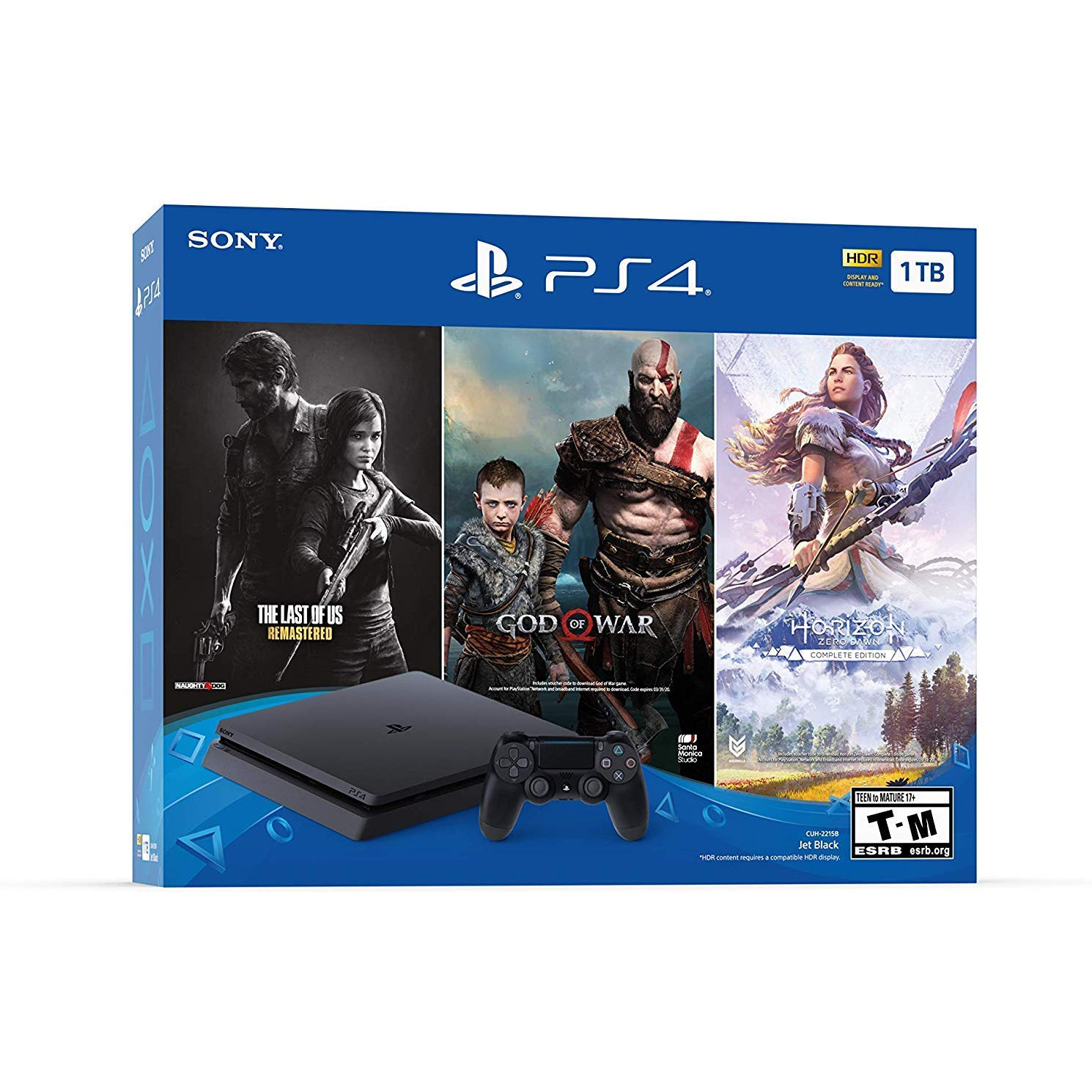 PlayStation 4 Slim 1TB Bundle (Bao gồm 1 tay cầm, 3 Games) - Hàng Nhập Khẩu