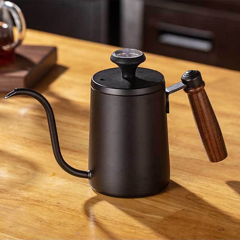 Bình rót cà phê 600ml bằng thép không dỉ, có nhiệt kế