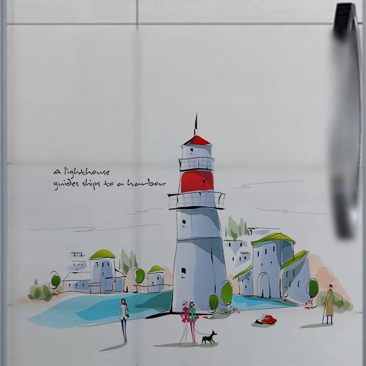 Decal trang trí kính cao cấp mẫu Nhà Ống