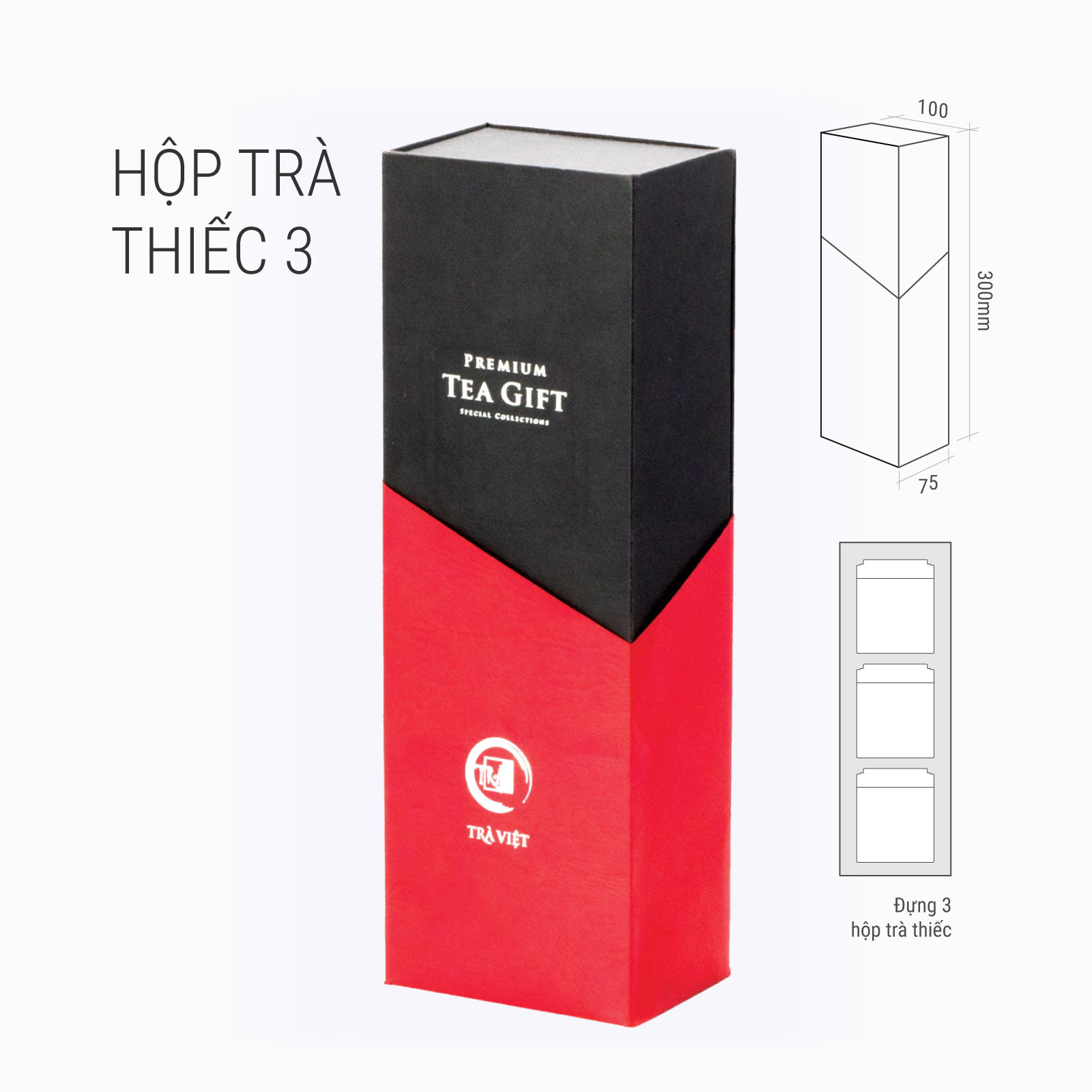 TRÀ VIỆT Hộp Trà Thiếc 3 - Trà Sen - Trà Ô Long - Trà Nõn Tôm