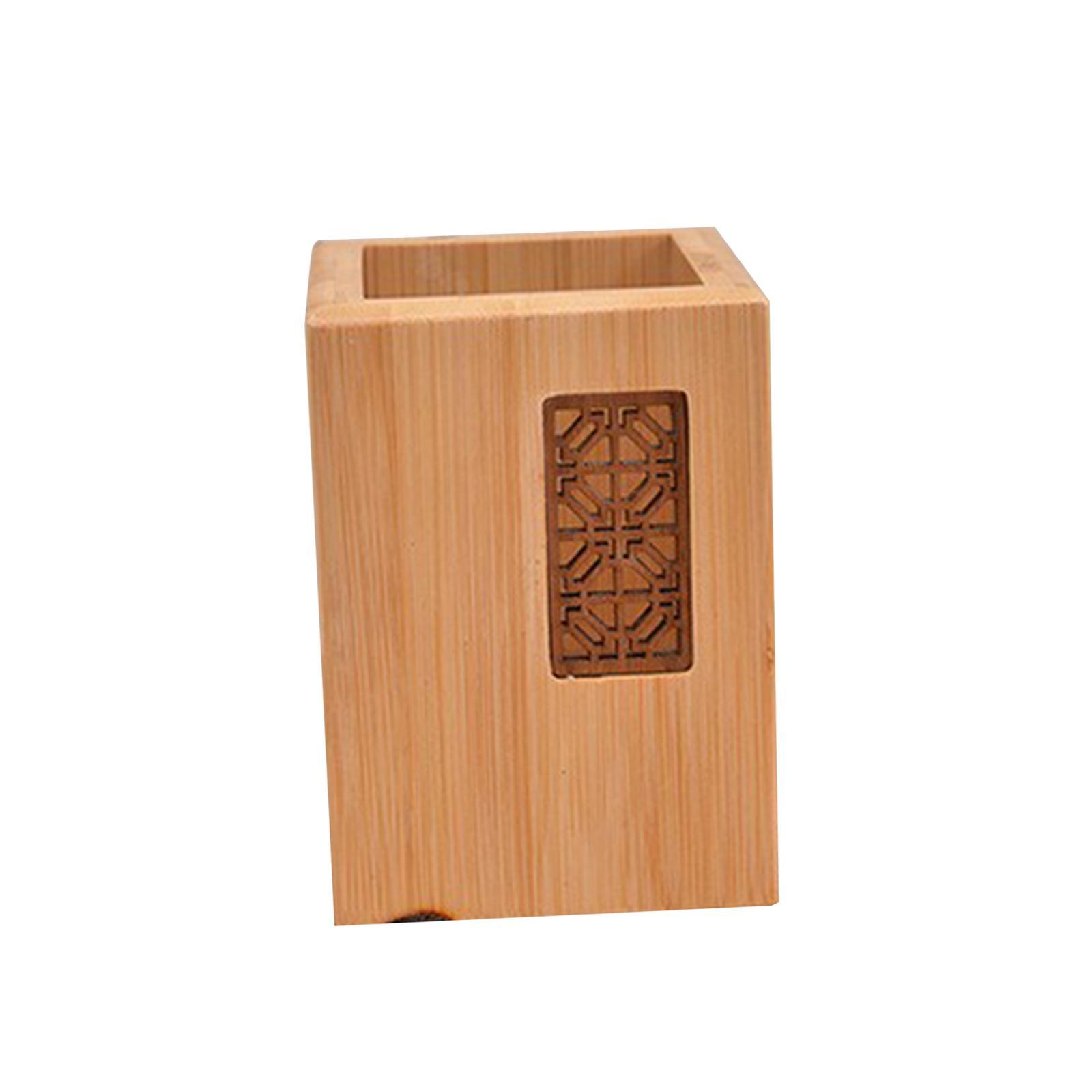 Wooden Pen Holder Desk Organizer Stationary  Art Supplies Table Desktop Display Stand Pencil Holder for Paint Brushes Make up Brushes