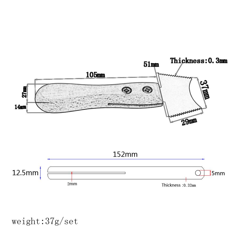 Guitar Fret Repair Tools Fretboard Protector Measuring Ruler Jagged Knife