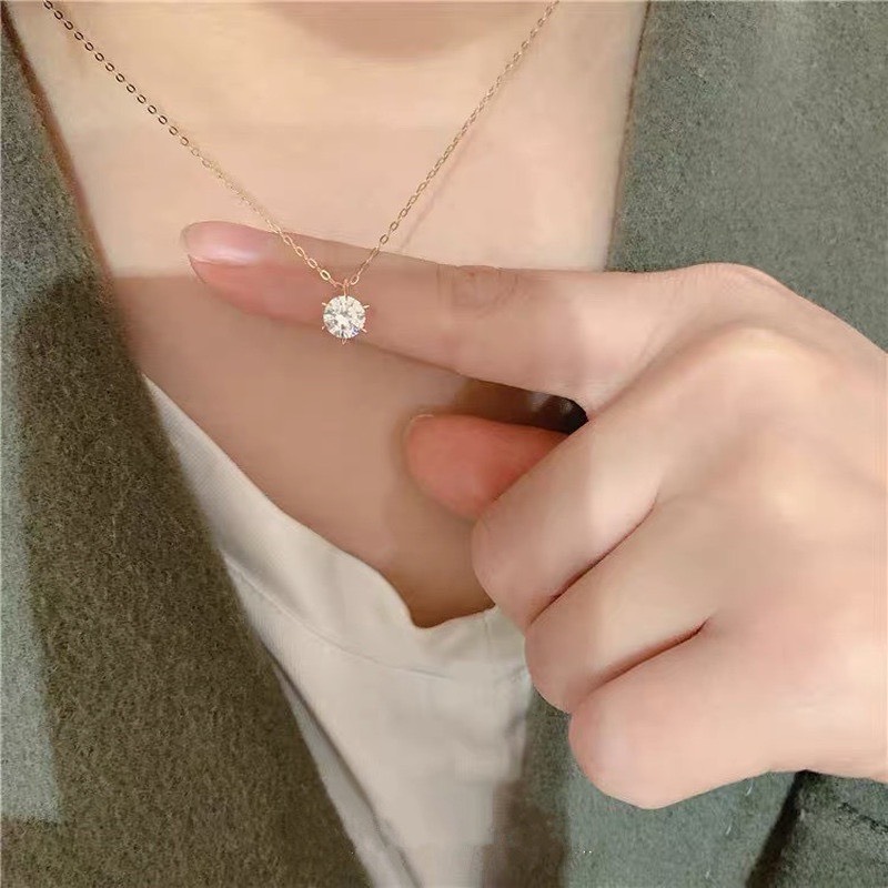 Vòng cổ bằng đá cho phụ nữ Thời trang đơn giản Mặt dây chuyền pha lê