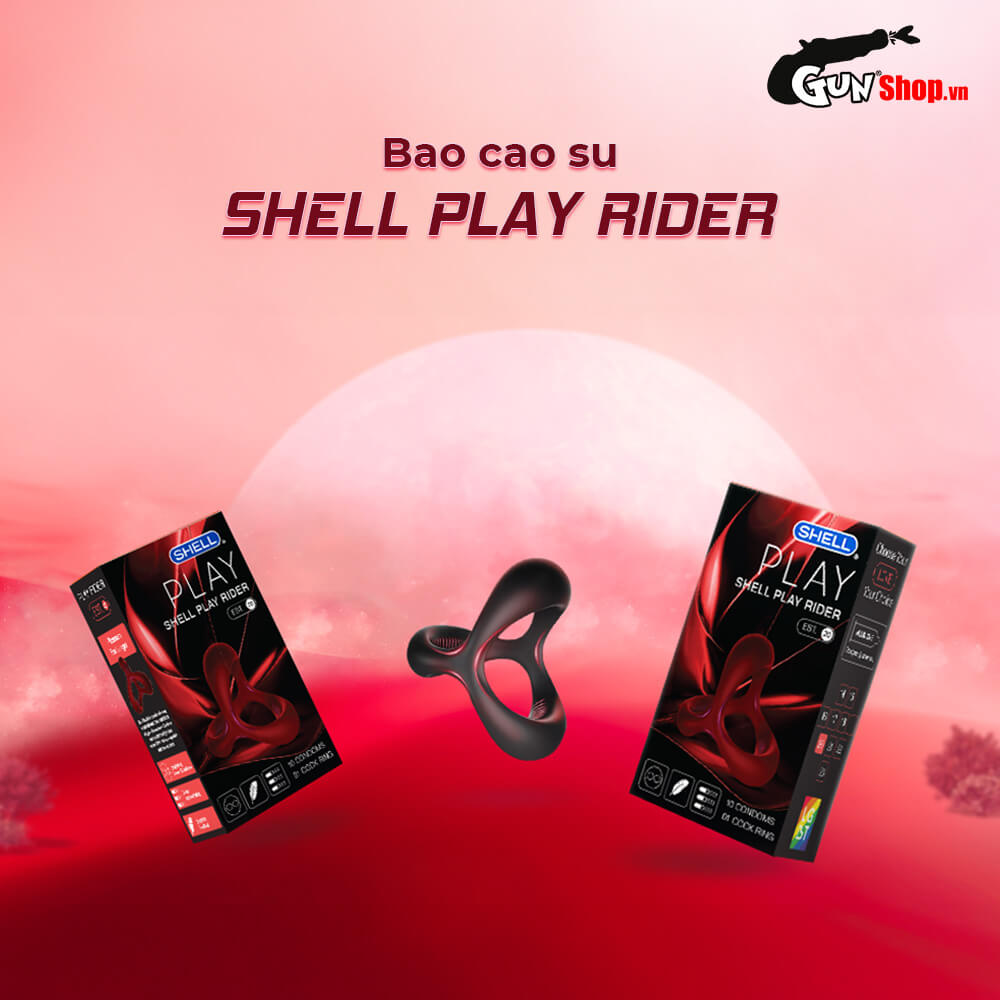 Bao cao su Shell Play Rider 6 tính năng - Hộp 10 cái + 1 Play Box Rider