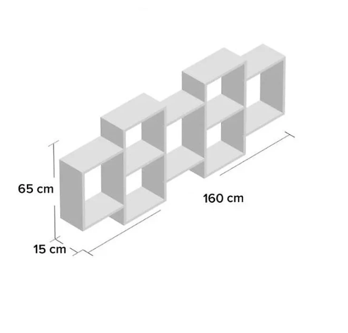 Kệ Gỗ Treo Tường 7 Ngăn Tundo CTKT518 KT 160x15x65cm