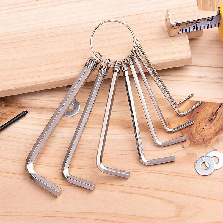 Bộ Lục Giác Chữ L 8 Chiếc Đầu Bằng Cao Cấp - Kích Thước 1,5-6mm - Nhỏ Gọn, Tiện Dụng