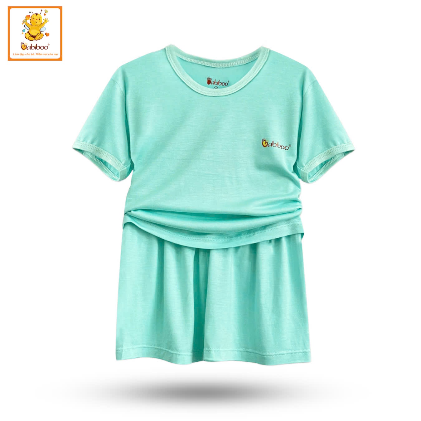 Đồ bé trai Babiboo bộ quần áo cộc tay bé trai, bé gái chất vải viscose sợi gỗ mềm mịn, mát BTK73