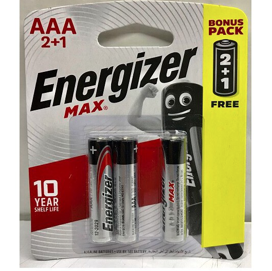 Bộ 2 Vỉ Pin Energizer Alkaline Max AAA E92 2+1
