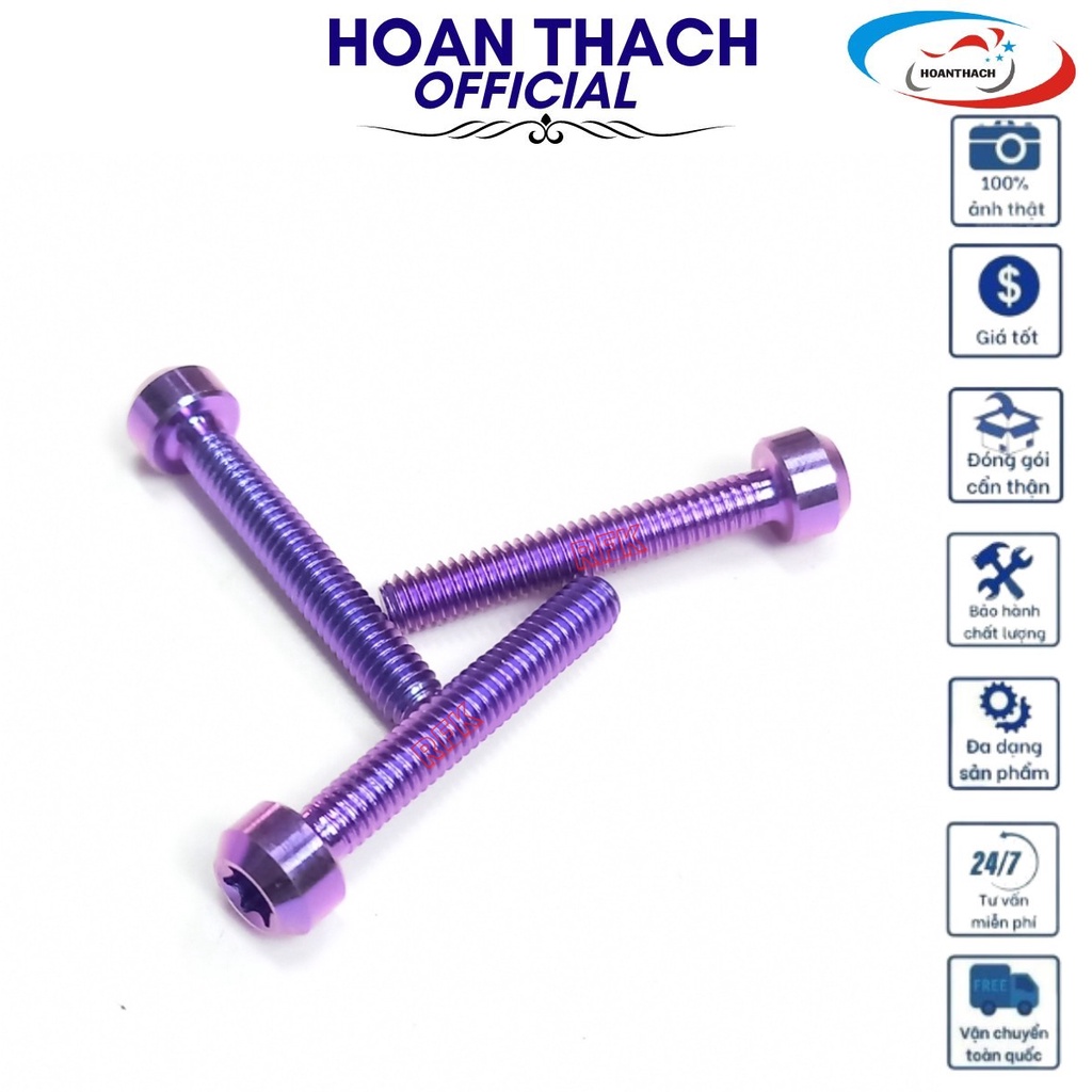 Ốc Gr5 4L25 Trụ Xanh Tím Dùng cho nhiều dòng xe SP016456 (giá 1 con)