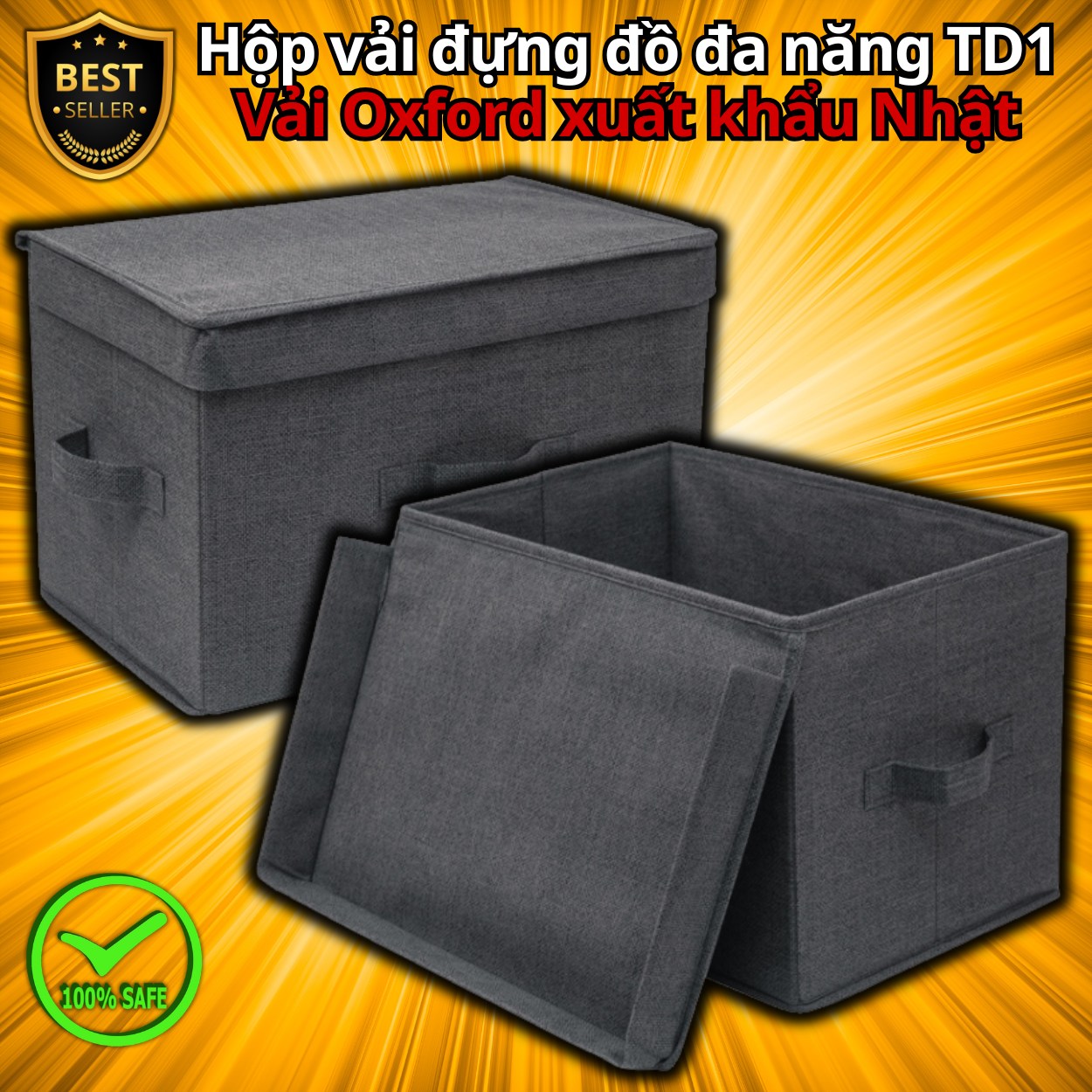 [Xuất Khẩu] Hộp Đựng Đồ Đa Năng Quần Áo Chăn Màn TD1 – Túi Vải Đựng Phong Cách Thụy Điển Sang Trọng, Lịch Sự – Chính hãng D Danido
