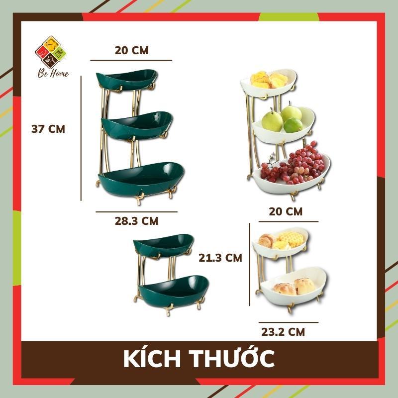 Kệ, khay đựng hoa quả, bánh kẹo, mứt tết nhiều tầng - Khay sứ đứng bánh kẹo kèm giá mạ vàng