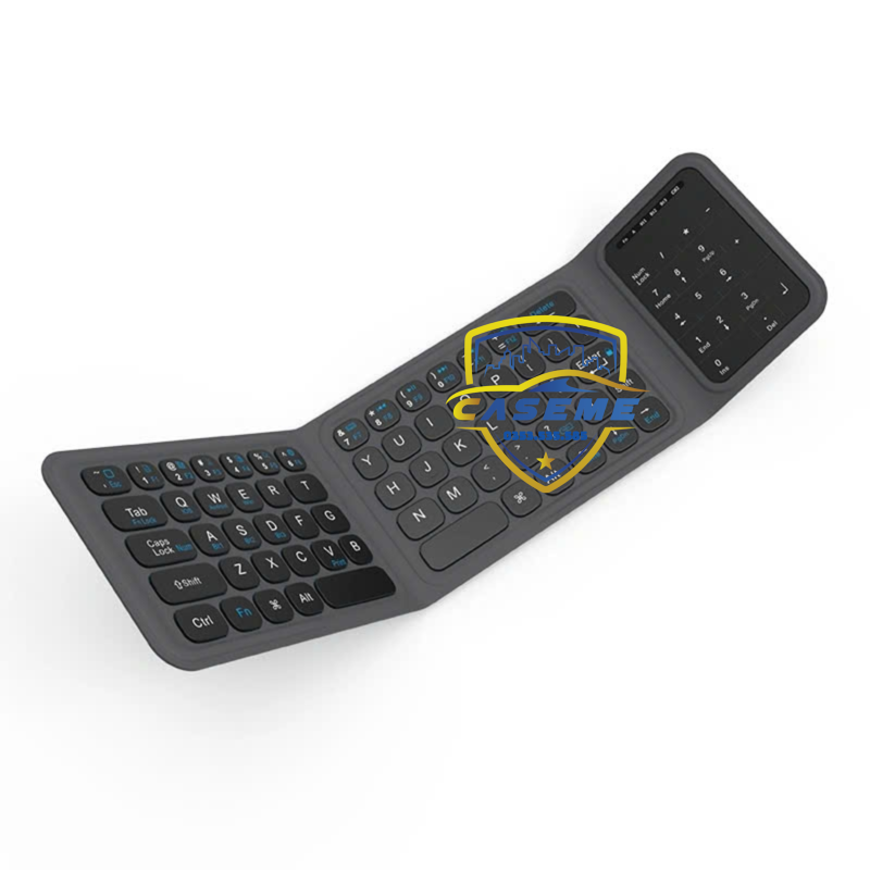 Bàn Phím Bluetooth Gập Gọn hiệu Wi WU FMK-05 – Kết Nối Nhanh V5.2, Kèm Túi Đựng &amp; Giá Đỡ, Pin 40 Giờ – Hàng Nhập Khẩu