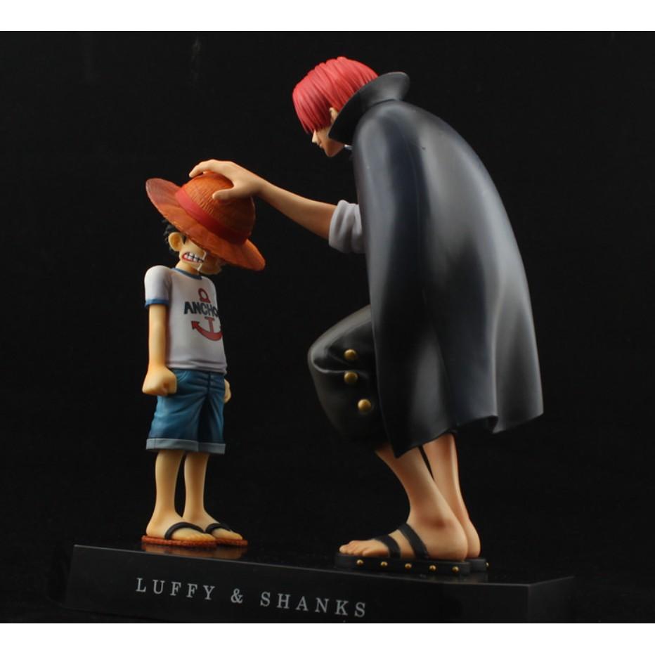 Mô hình One Piece nhân vật tứ hoàng Shank tóc đỏ và Luffy ss5 18cm