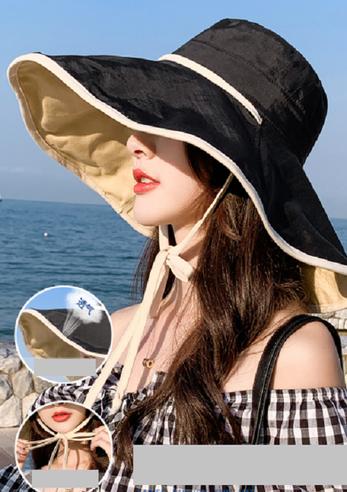 Mũ rộng vành chống nắng chống uv đội 2 mặt thời trang