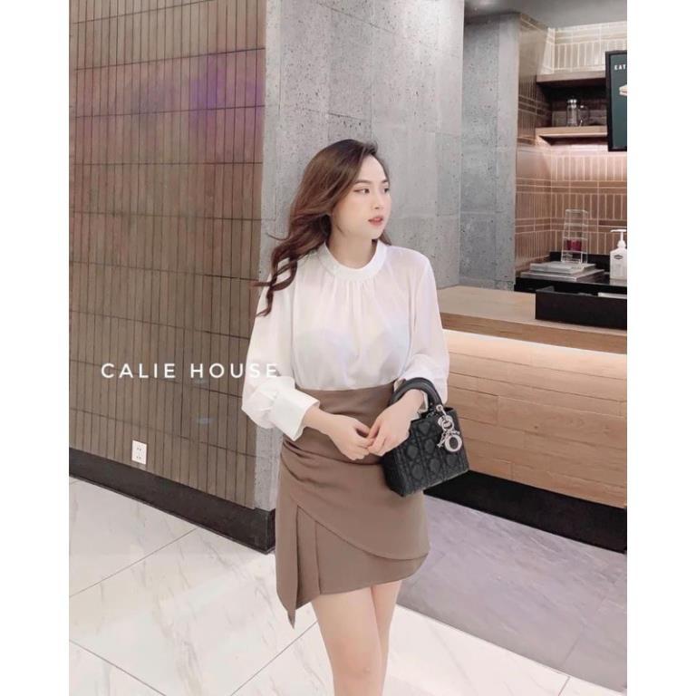 Chân váy xếp ly 2 lớp dành cho nữ chất tuyết mưa from đẹp 2 màu đen nâu thời trang chân váy chaaneell 531