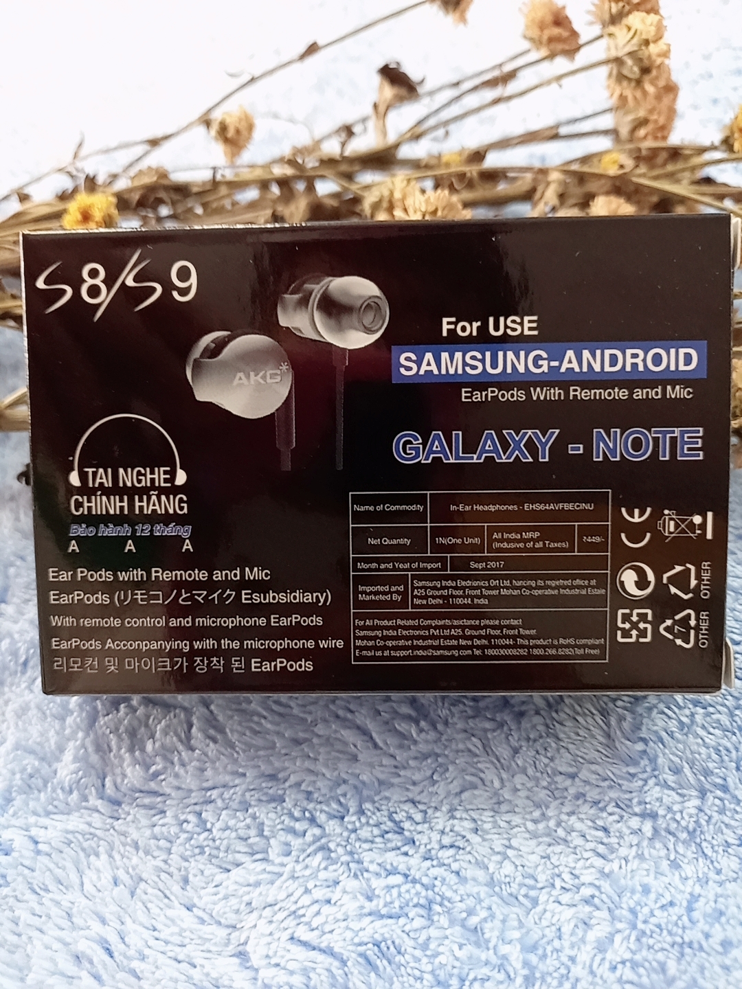 Tai nghe samsung android S8/S9 nhét tai âm thanh rõ ràng, sang trọng, êm ái, hàng chính hãng