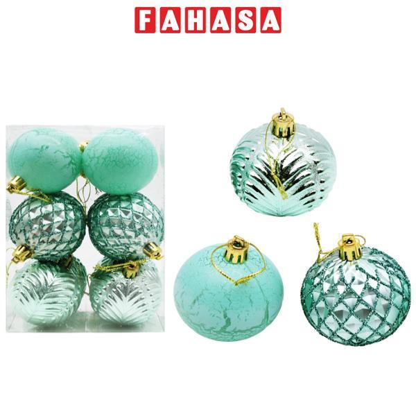 Hộp 12 Trái Châu Trang Trí Giáng Sinh - 6ADBCL12-H6 - Màu Xanh Mint