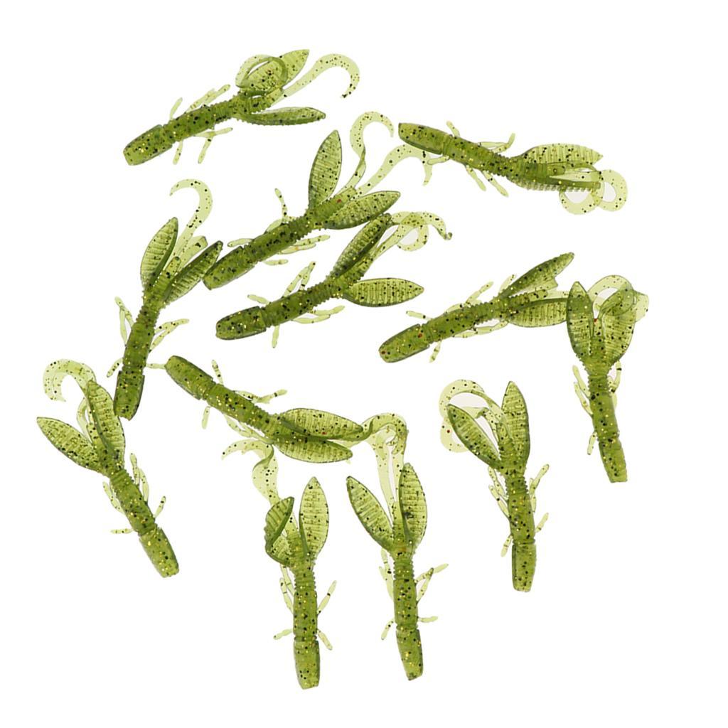 12pcs Soft Worm Lures Shrimp Artificial Fishing Baits Fast Sinking Lobster Crankbaits