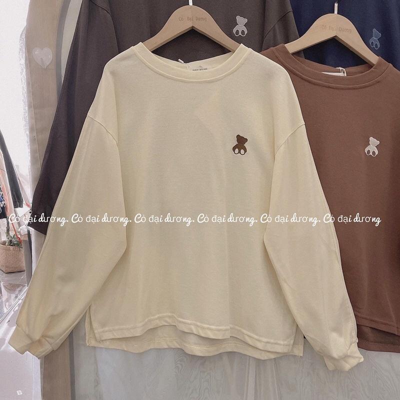 Áo pull thêu gấu nhỏ