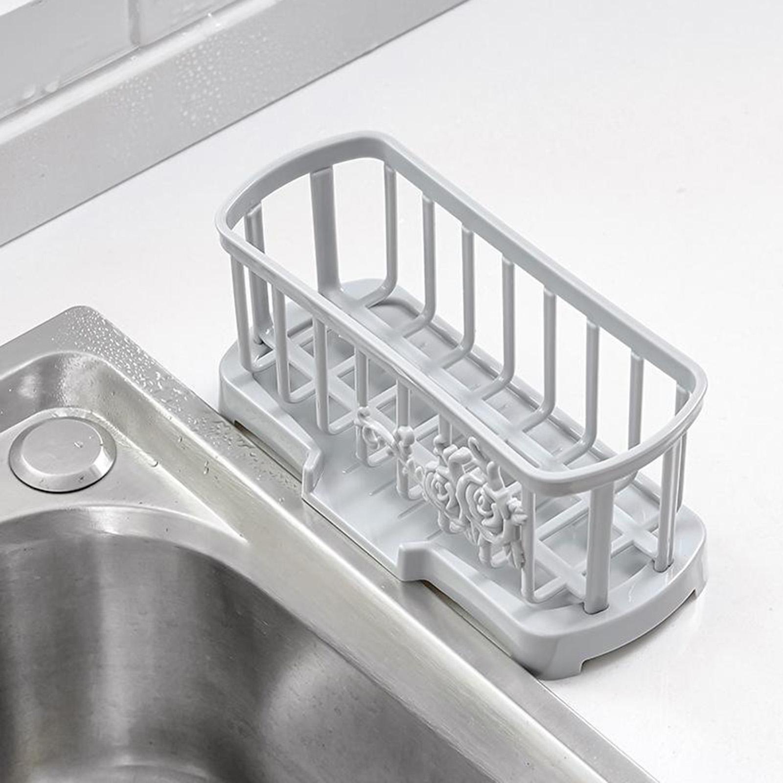 Kitchen Sink Caddy Sponge Holder Soap Caddy Organizer Basket Gray