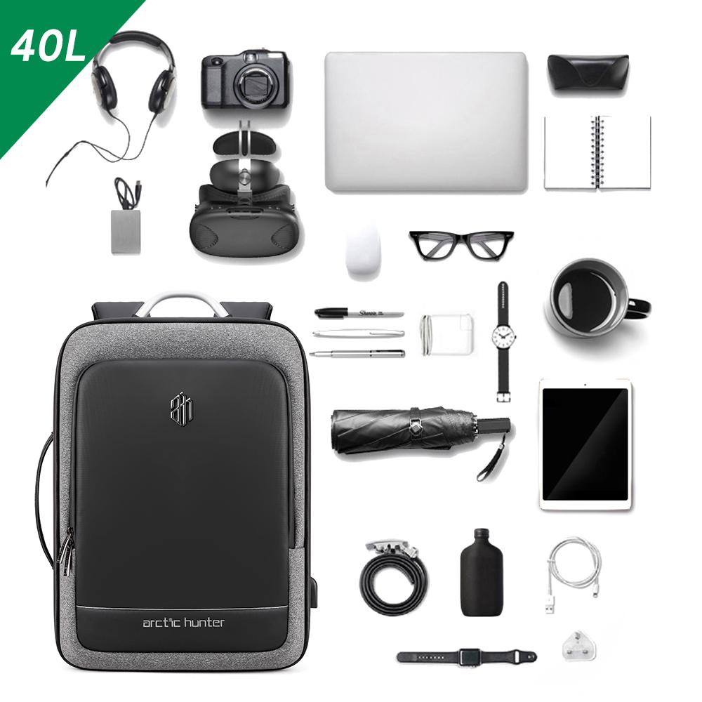 Balo laptop chống nước dung tích 40L có cổng sạc USB, để máy tính lên đến 17 inches