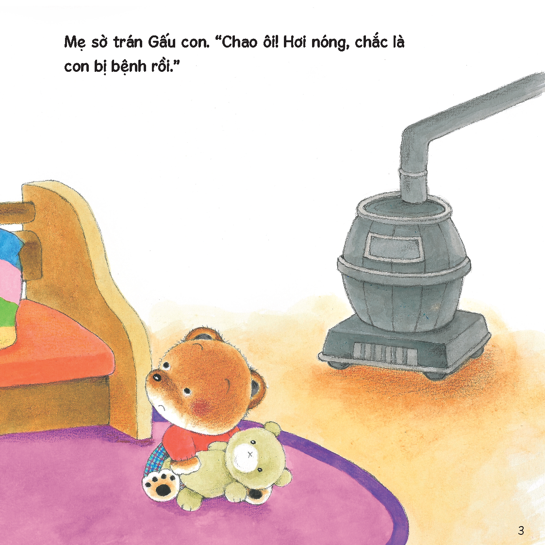 Gấu con bị ốm rồi - Sách tranh ehon Gấu con Kuma - Những chuyện nhỏ hàng ngày