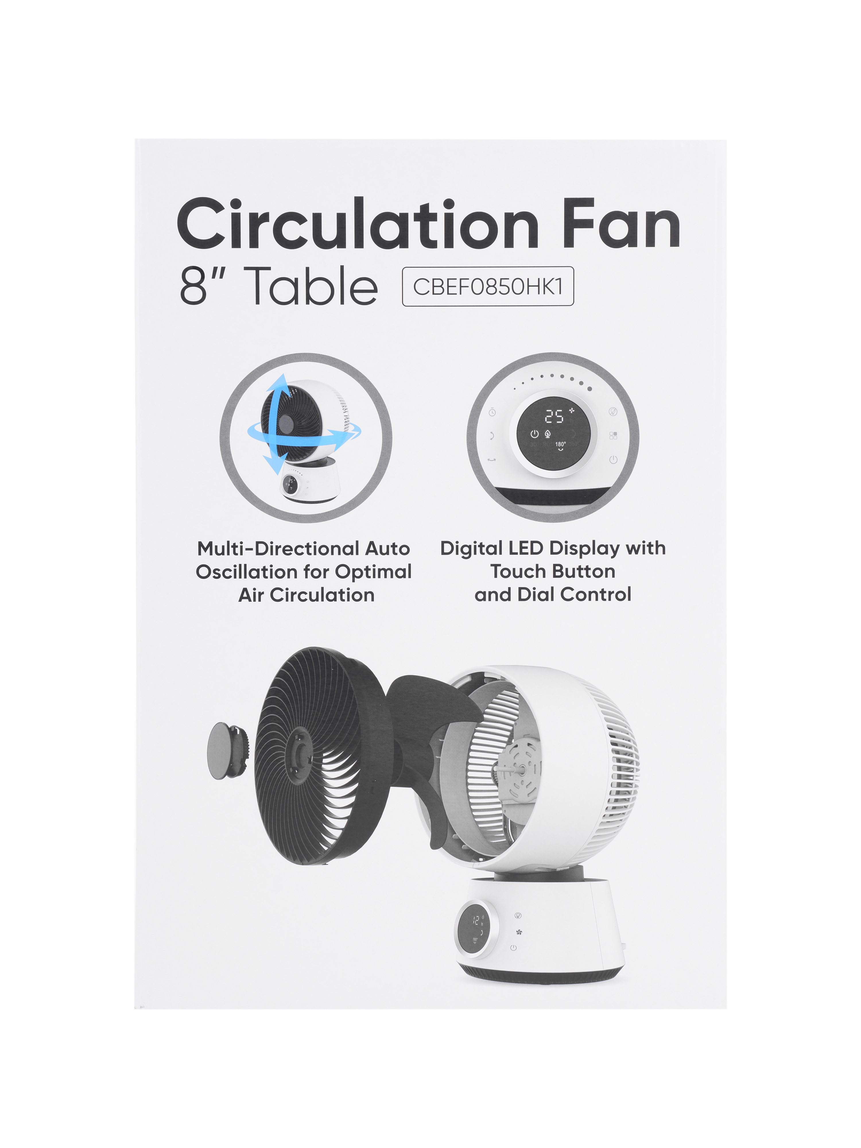 Quạt tuần hoàn không khí để bàn 8&quot; COBI - Điều khiển từ xa, Hẹn giờ, Xoay tự động 3D 360° - Hàng nhập khẩu chính hãng