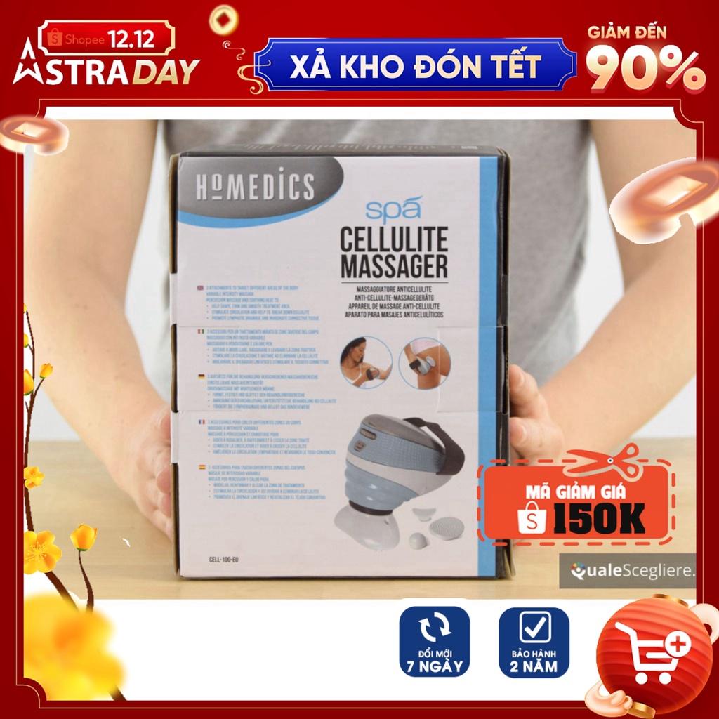 [ Giảm eo siêu tốc] Máy massage tan mỡ, giúp săn chắc, làm mịn vùng da sần vỏ cam Homedics CELL-100-EU