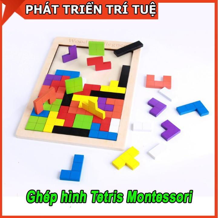 Đồ Chơi Ghép Hình Tetris Montessori Phát Triển Trí Tuệ Cho Bé Vừa Chơi Vừa Học