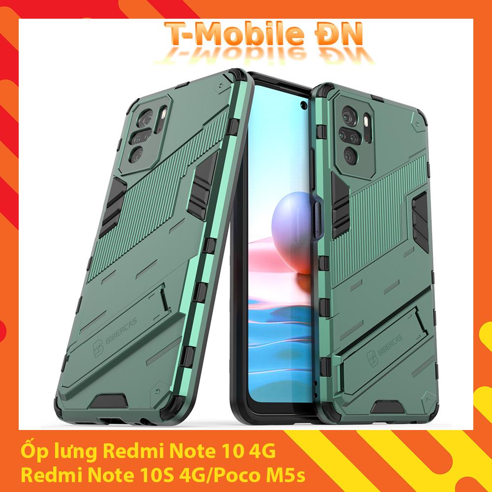 Ốp lưng cho Xiaomi Redmi Note 10 10S, Ốp chống sốc Iron Man PUNK cao cấp kèm giá đỡ cho Redmi Note 10 10S 4G