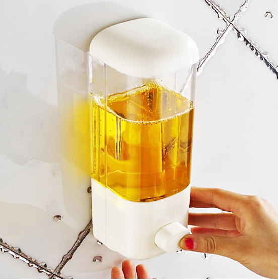 Bình chứa xà phòng, sữa tắm, nước rửa tay dạng lỏng, thiết kế 1 ngăn, 2 ngăn dễ dàng ấn nút để lấy chất lỏng, thiết kế gắn tường tiết kiệm diện tích phòng tắm