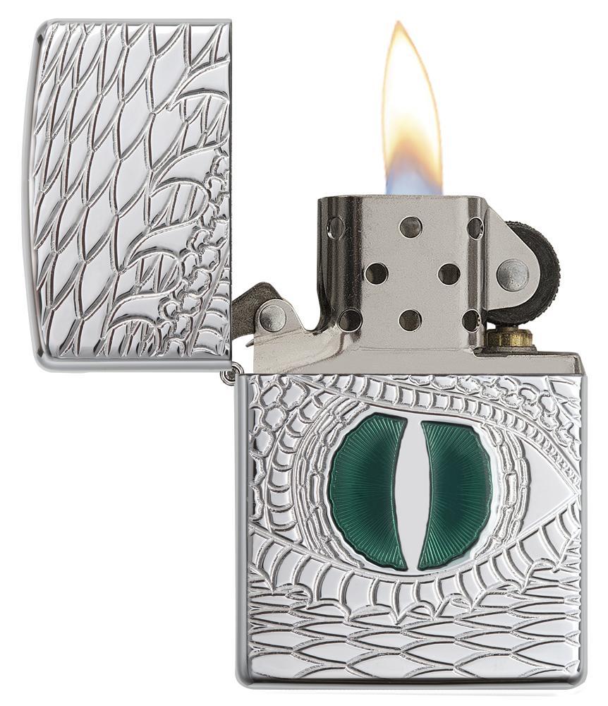 Bật Lửa Zippo Armor Dragon Eye Carved High Polish Chrome 28807