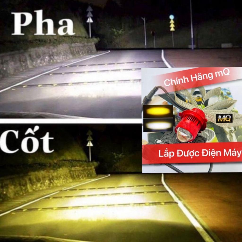 Đèn pha siêu sáng xe máy ô tô cốt vàng pha trắng đuôi công xài điện máy bản đặc biệt cho khách víp