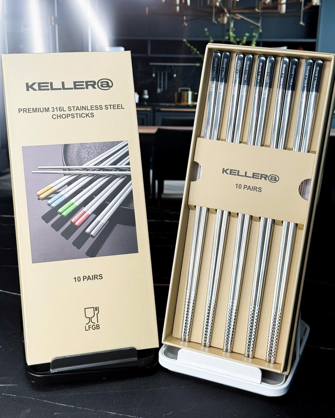 SET 10 ĐÔI ĐŨA INOX CAO CẤP KELLER@ - ĐẲNG CẤP NHÀ HÀNG TẠI GIA Hàng chính hãng