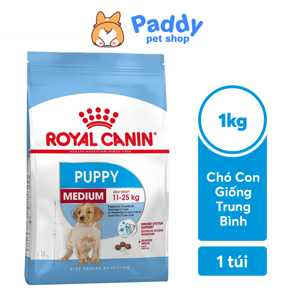 [1kg] Thức Ăn Hạt Cho Chó Royal Canin Medium Puppy