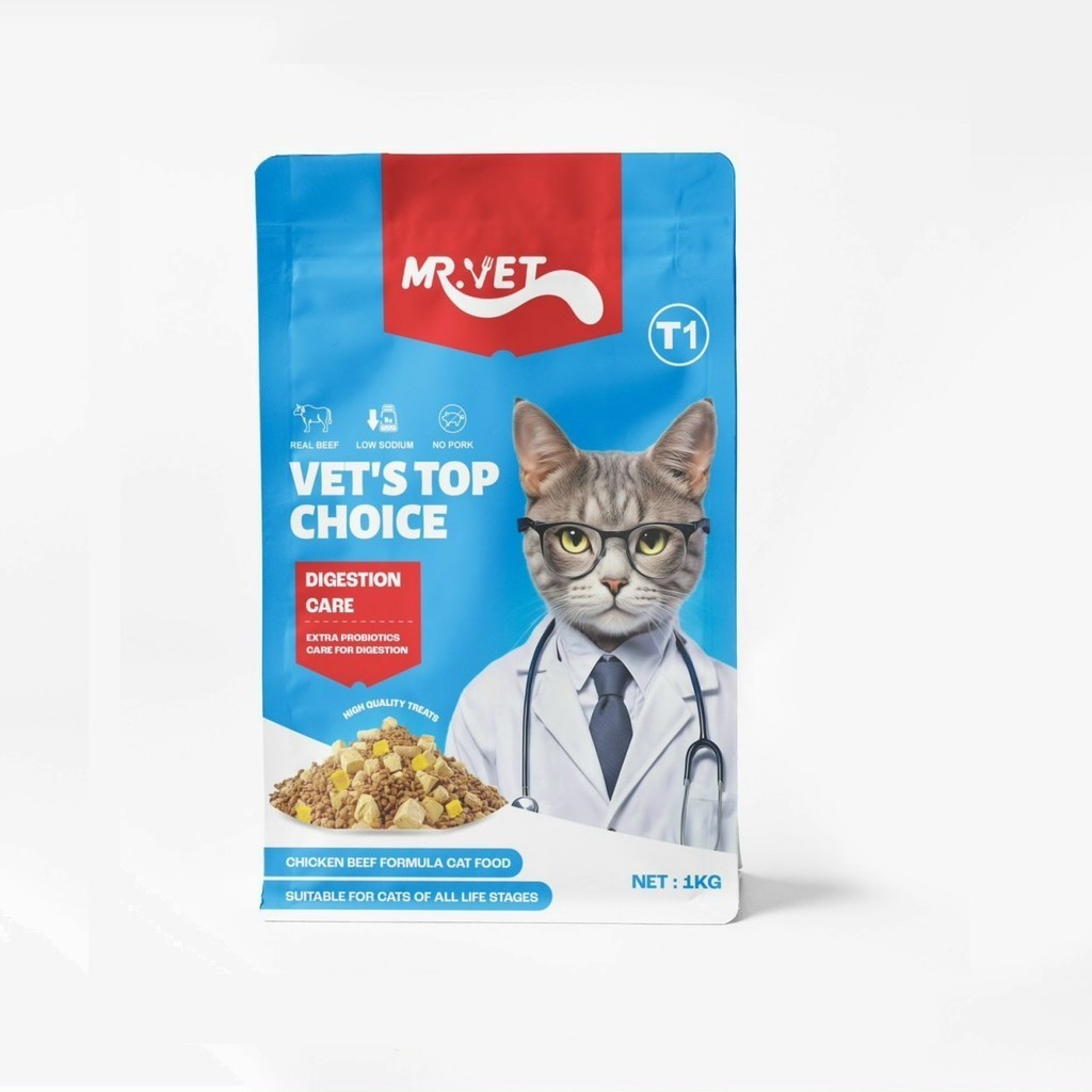 THỨC ĂN HẠT MR.VET HỖ TRỢ TIÊU BÚI LÔNG DÀNH CHO MÈO TÚI 1KG