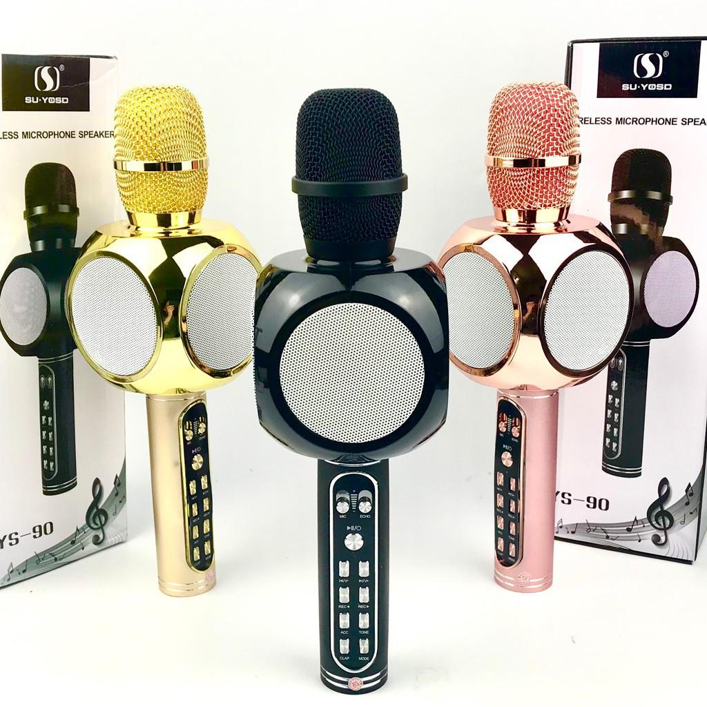 Micro karaoke bluetooth không dây, Mic karaoke YS90 có loa tuyệt đỉnh