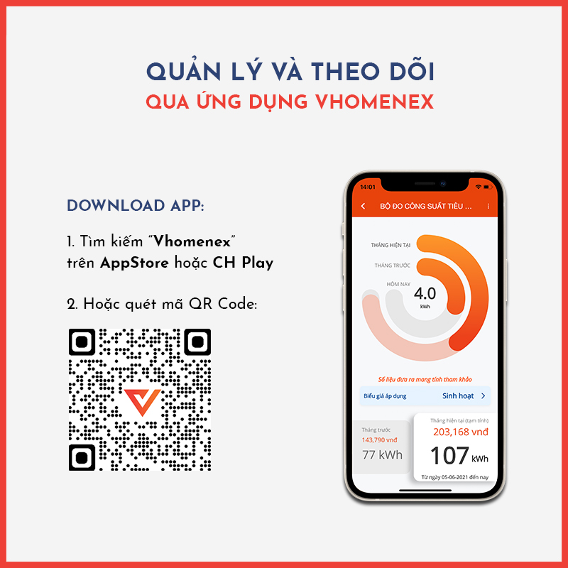 Công Tơ Điện Tử Thông Minh Vconnex 1 Pha - Theo Dõi Và Quản Lý Tiêu Thụ Điện Từ Xa