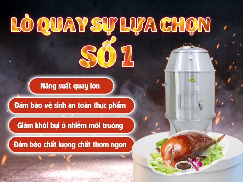 Lò quay gà vịt heo bằng than 60